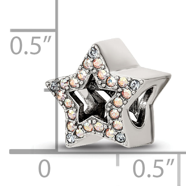 Sterling Silver Reflections Crystal Star Bead