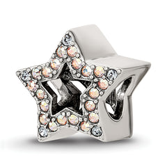 Sterling Silver Reflections Crystal Star Bead