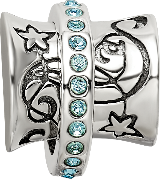 Sterling Silver Reflections Crystals Nouveau Spinner Bead