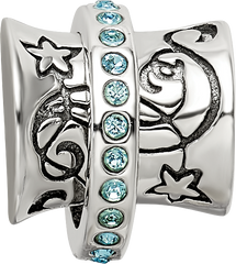 Sterling Silver Reflections Crystals Nouveau Spinner Bead