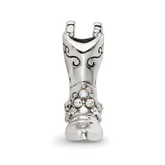 Sterling Silver Reflections Crystals Boot Bead