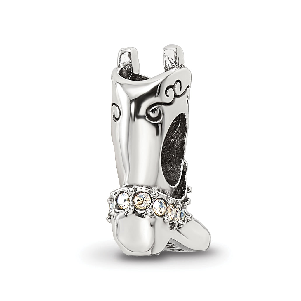 Sterling Silver Reflections Crystals Boot Bead