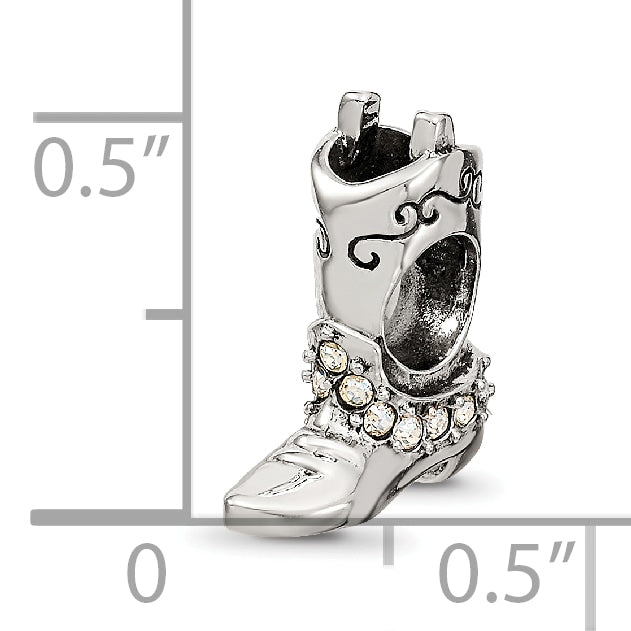 Sterling Silver Reflections Crystals Boot Bead