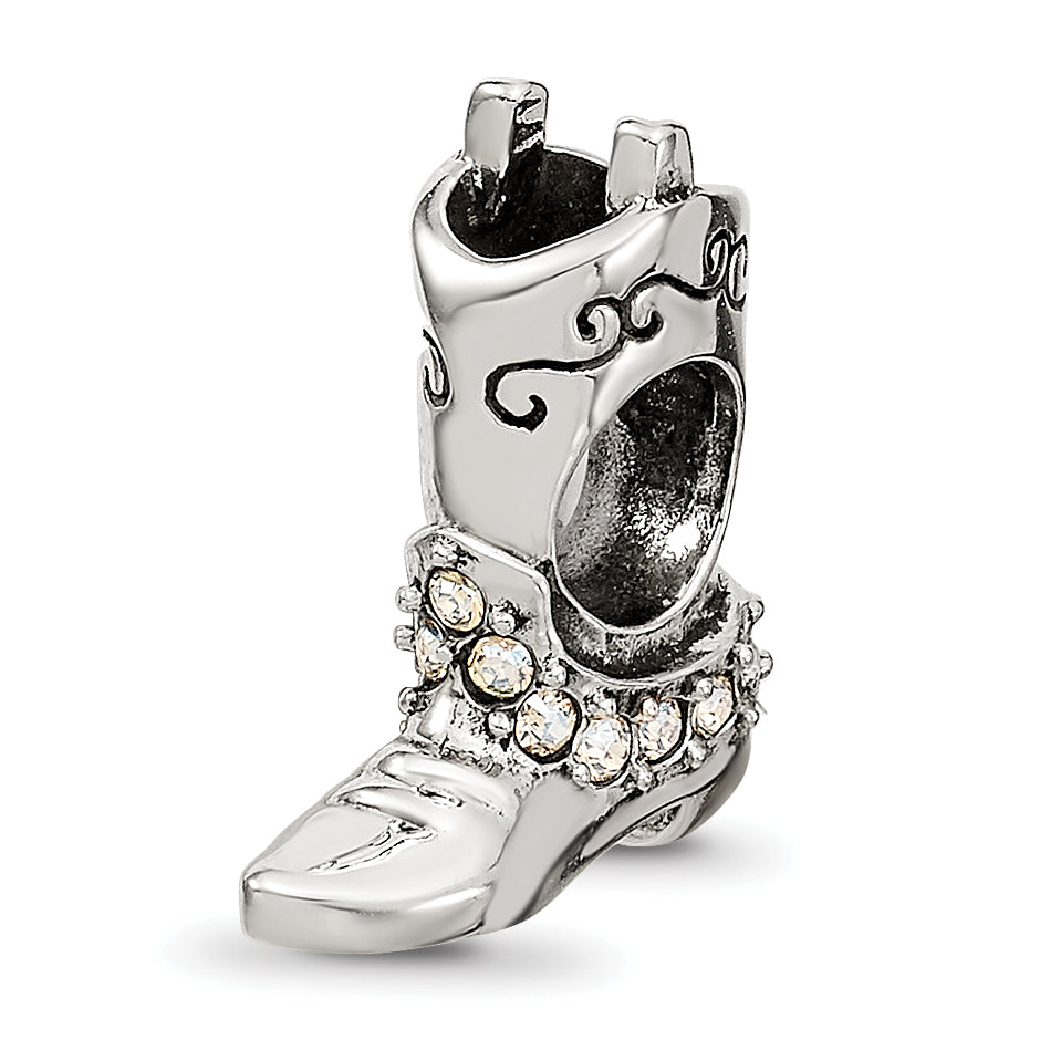 Sterling Silver Reflections Crystals Boot Bead