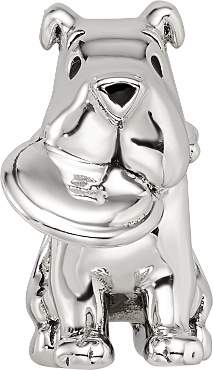 Sterling Silver Reflections Dog With Flying Disc Bead