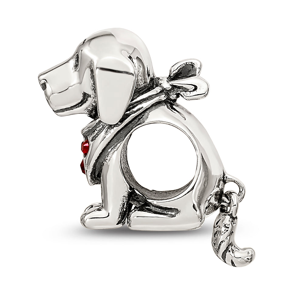 Sterling Silver Reflections Crystal Dog Bead