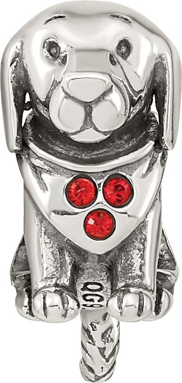 Sterling Silver Reflections Crystal Dog Bead