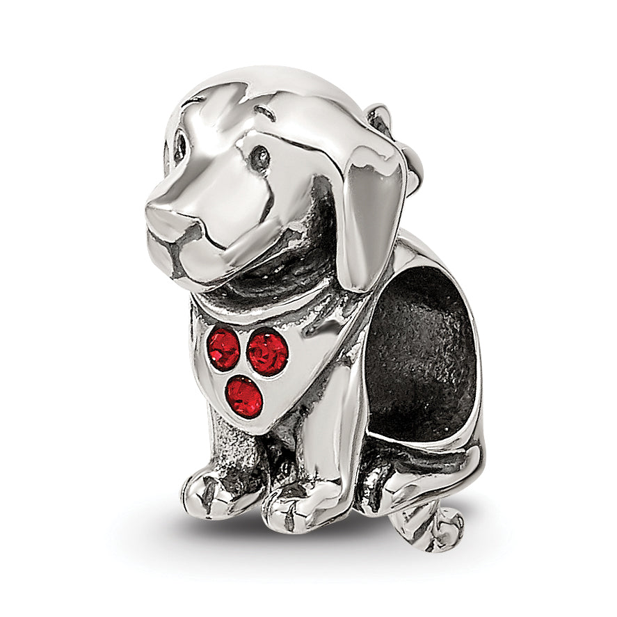 Sterling Silver Reflections Crystal Dog Bead