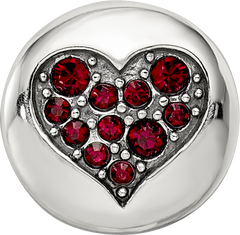 Sterling Silver Reflections Jan Red Crystal Faith Heart Bead