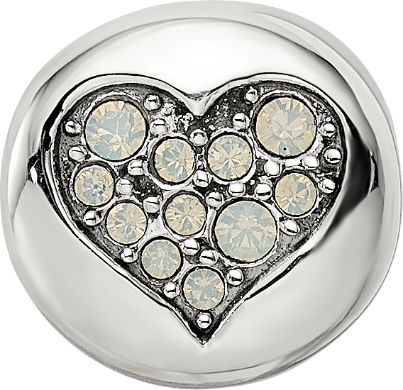 Sterling Silver Reflections June Crystal Clarity Heart Bead