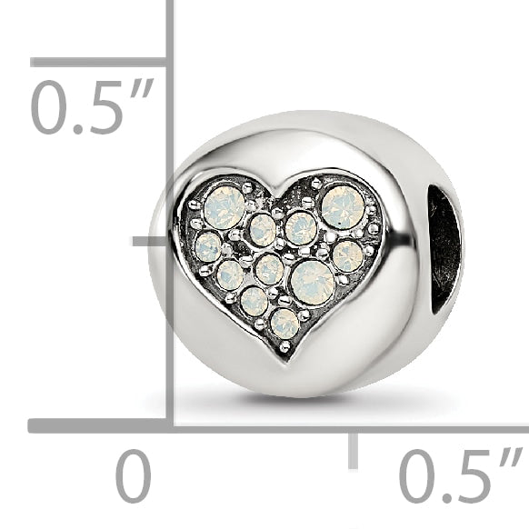 Sterling Silver Reflections June Crystal Clarity Heart Bead