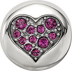 Sterling Silver Reflections July Red Crystal Passion Heart Bead