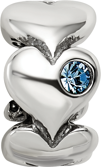 Sterling Silver Reflections Crystal Endless Hearts Bead