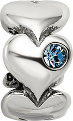 Sterling Silver Reflections Crystal Endless Hearts Bead