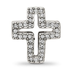 Sterling Silver Reflections Crystals Pav‚ Open Cross Bead