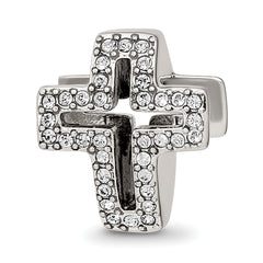 Sterling Silver Reflections Crystals Pav‚ Open Cross Bead