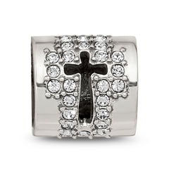 Sterling Silver Reflections Crystals Faith Cross Bead