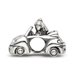 Sterling Silver Reflections Crystals Just Married Car Bead