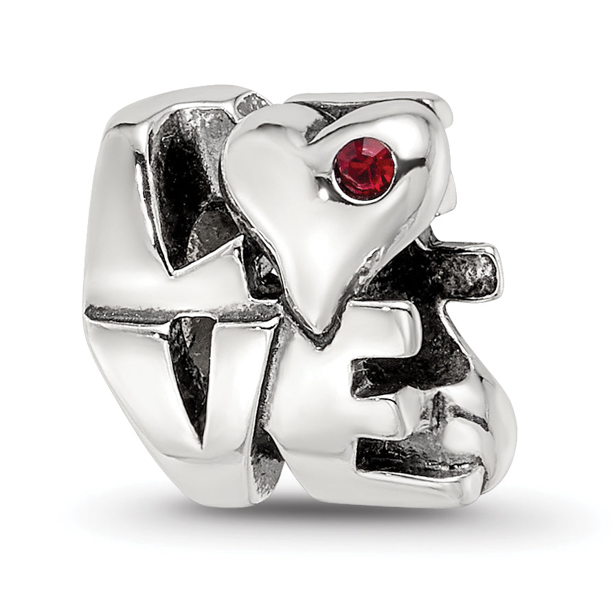 Sterling Silver Reflections Crystal LOVE Bead