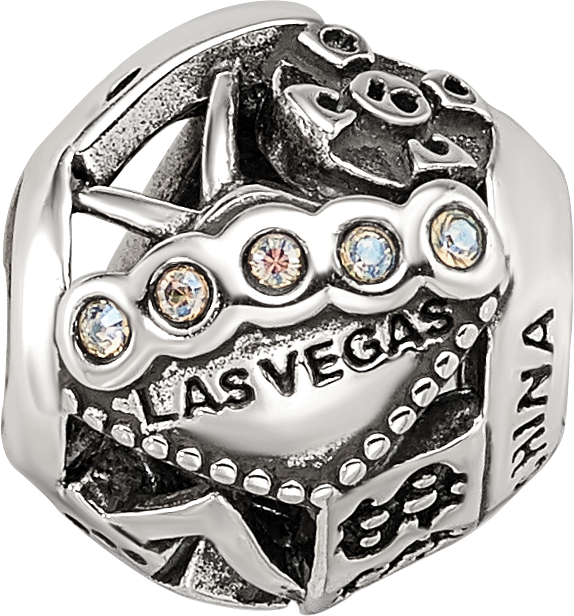 Sterling Silver Reflections Crystals Las Vegas Collage Bead