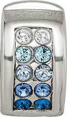 Sterling Silver Reflections Crystal Channel Blues Clip Bead