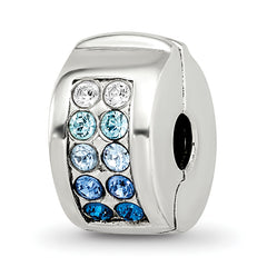 Sterling Silver Reflections Crystal Channel Blues Clip Bead