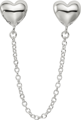 Sterling Silver Reflections Polished Hearts Safety Chain