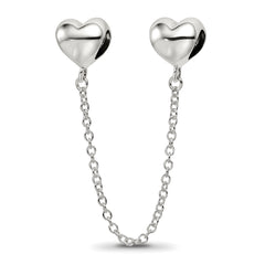 Sterling Silver Reflections Polished Hearts Safety Chain