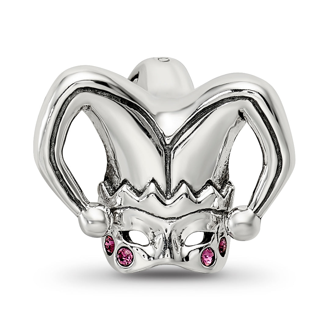 Sterling Silver Reflections Crystals Jester Mask Bead