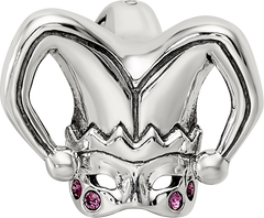 Sterling Silver Reflections Crystals Jester Mask Bead