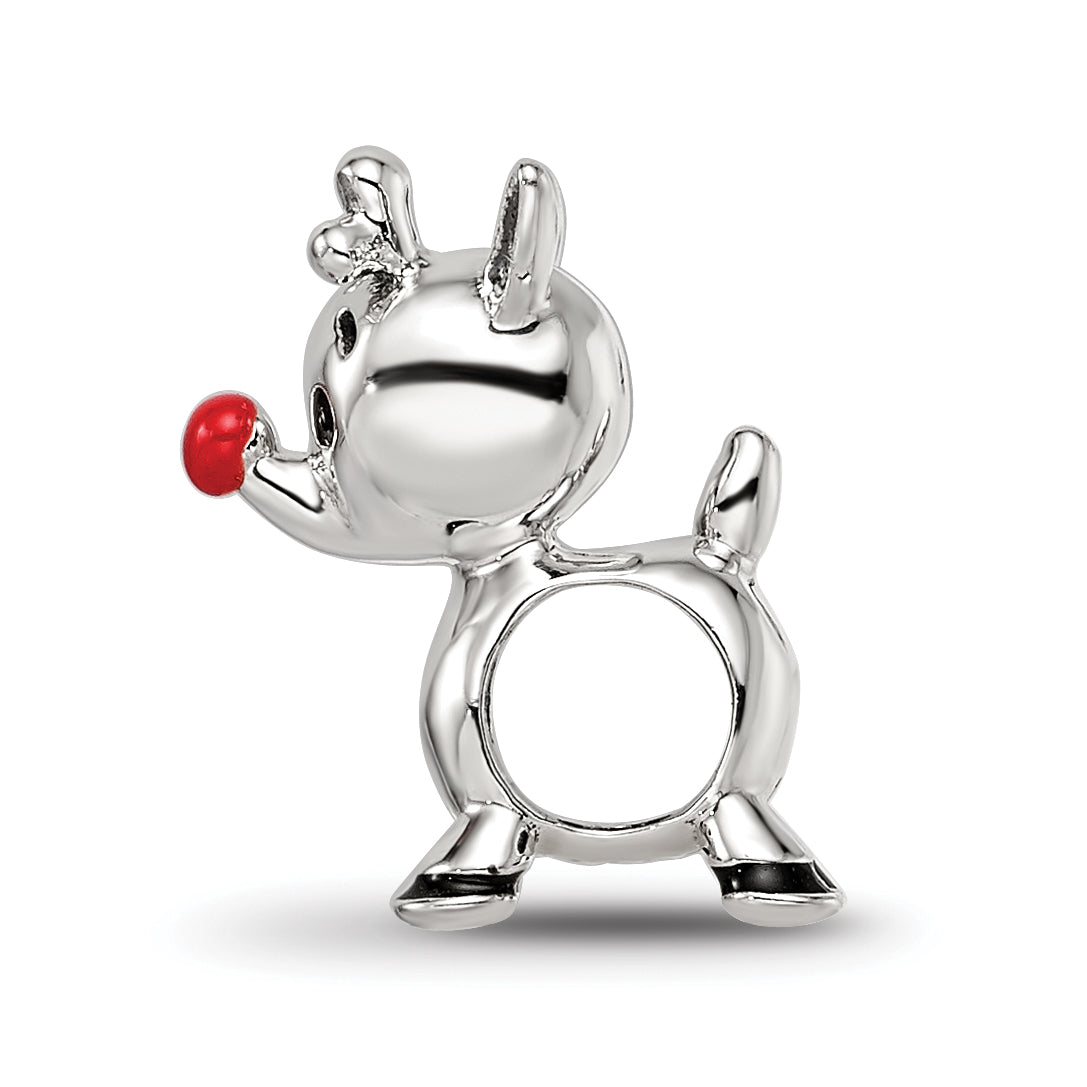 Sterling Silver Reflections Red Enamel Rudolph Bead