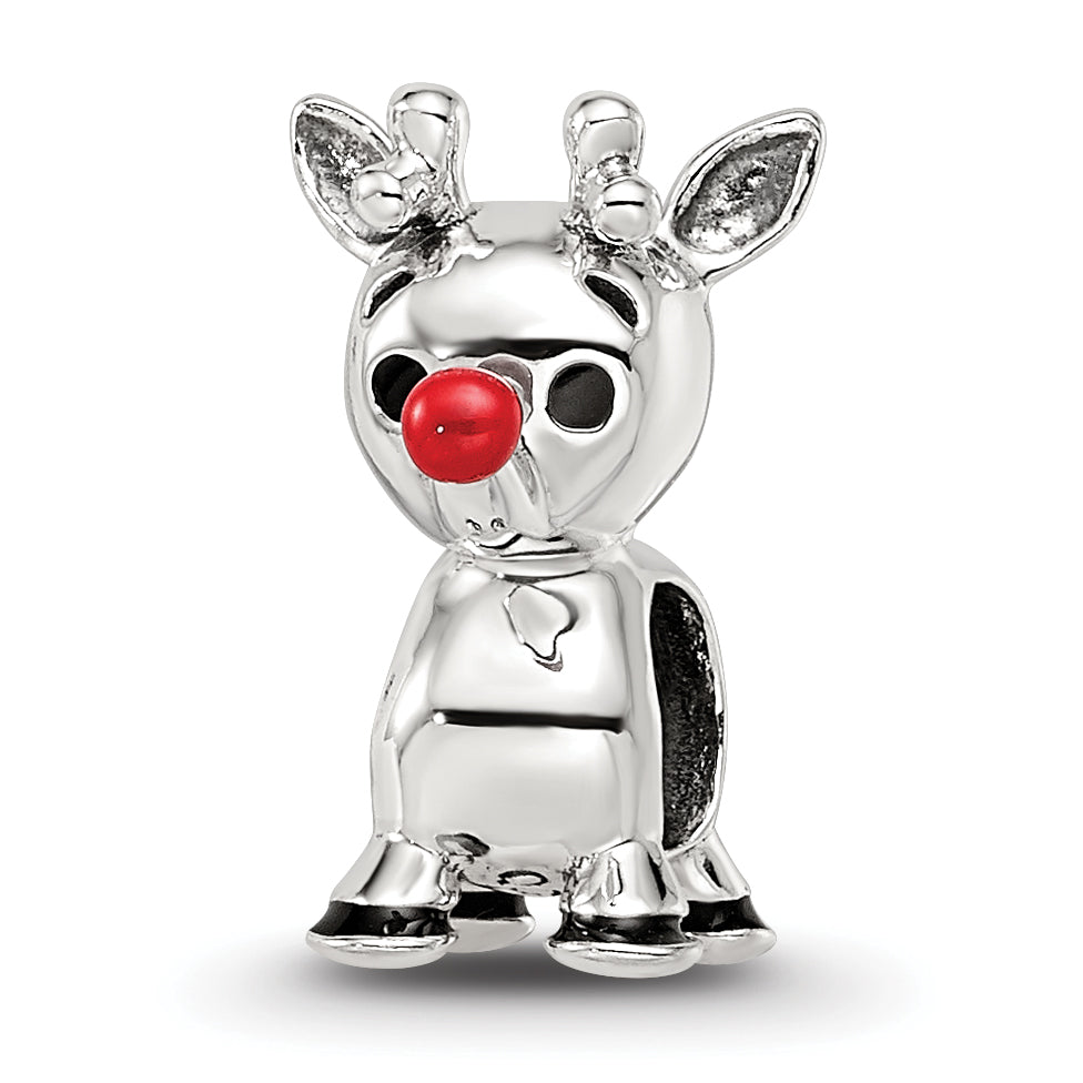 Sterling Silver Reflections Red Enamel Rudolph Bead