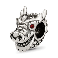 Sterling Silver Reflections Crystal Chinese New Year Dragon Bead