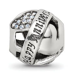 Sterling Silver Reflections Crystals Anniversary Bead