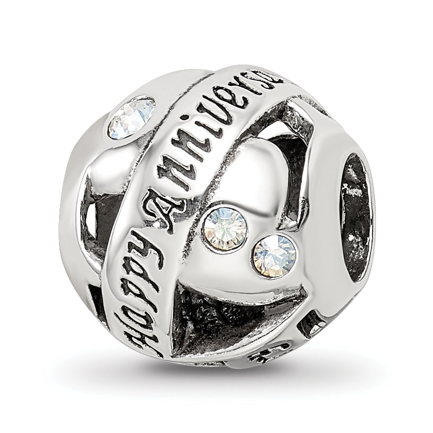 Sterling Silver Reflections Crystals Anniversary Bead