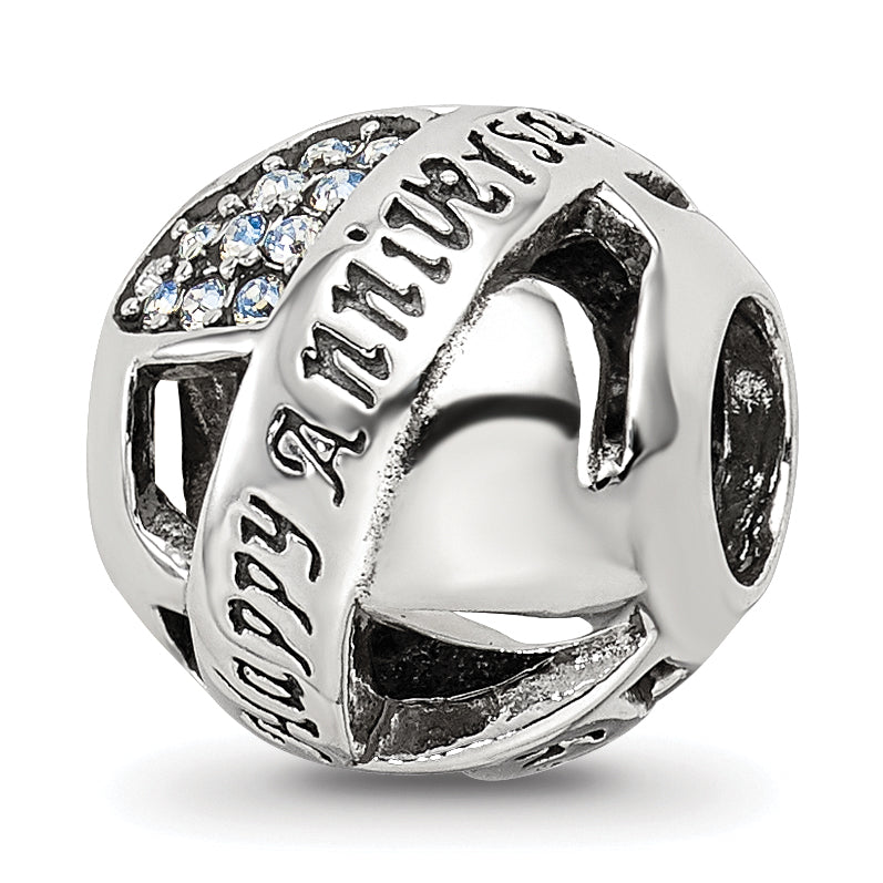 Sterling Silver Reflections Crystals Anniversary Bead