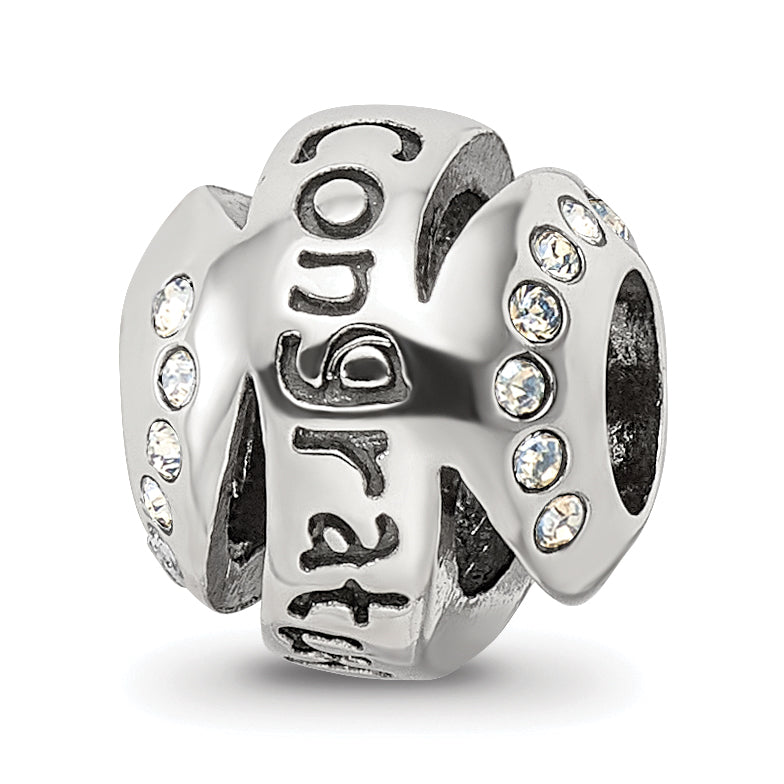 Sterling Silver Reflections Crytal Congratulations Bead