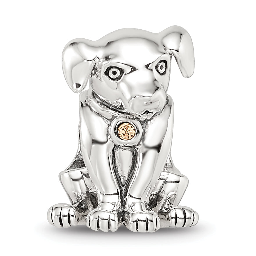 Sterling Silver Reflections Crystal Lab Puppy Bead