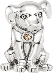 Sterling Silver Reflections Crystal Lab Puppy Bead