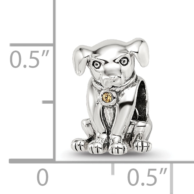 Sterling Silver Reflections Crystal Lab Puppy Bead