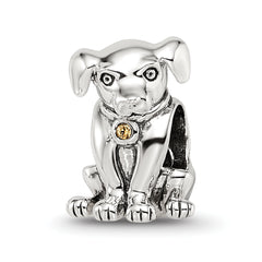 Sterling Silver Reflections Crystal Lab Puppy Bead