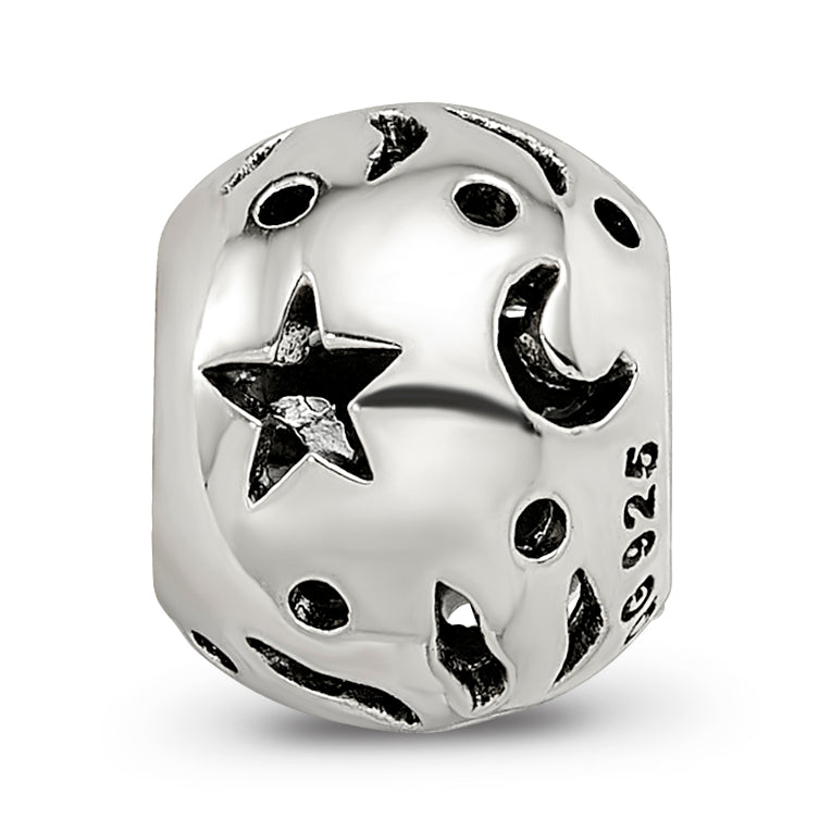 Sterling Silver Reflections Sun Moon Stars Bead