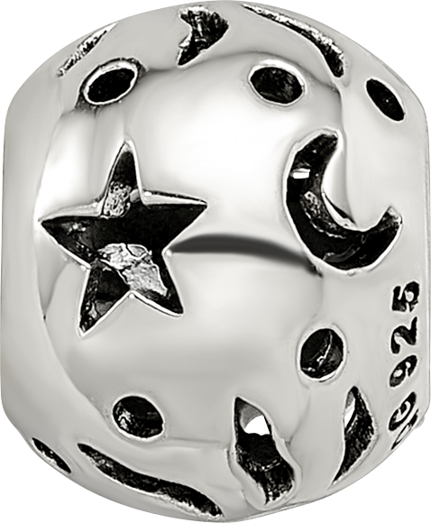 Sterling Silver Reflections Sun Moon Stars Bead