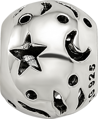 Sterling Silver Reflections Sun Moon Stars Bead