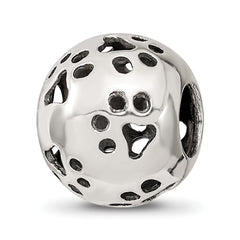 Sterling Silver Reflections Cutout Paw Prints Bead