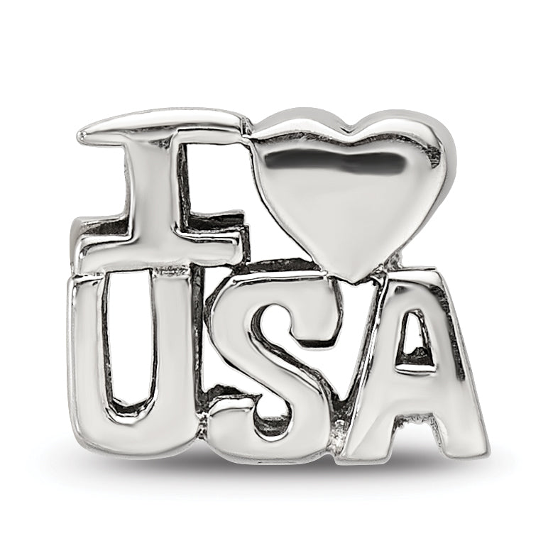 Sterling Silver Reflections I HEART USA Bead