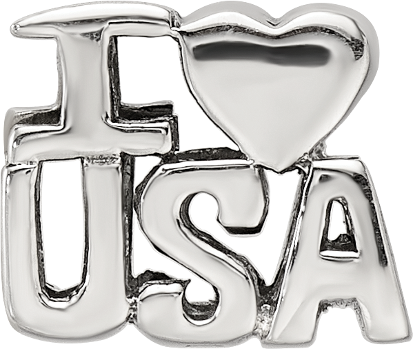 Sterling Silver Reflections I HEART USA Bead