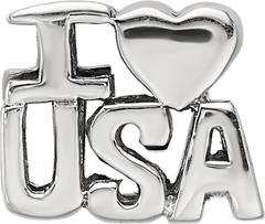 Sterling Silver Reflections I HEART USA Bead