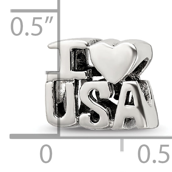 Sterling Silver Reflections I HEART USA Bead