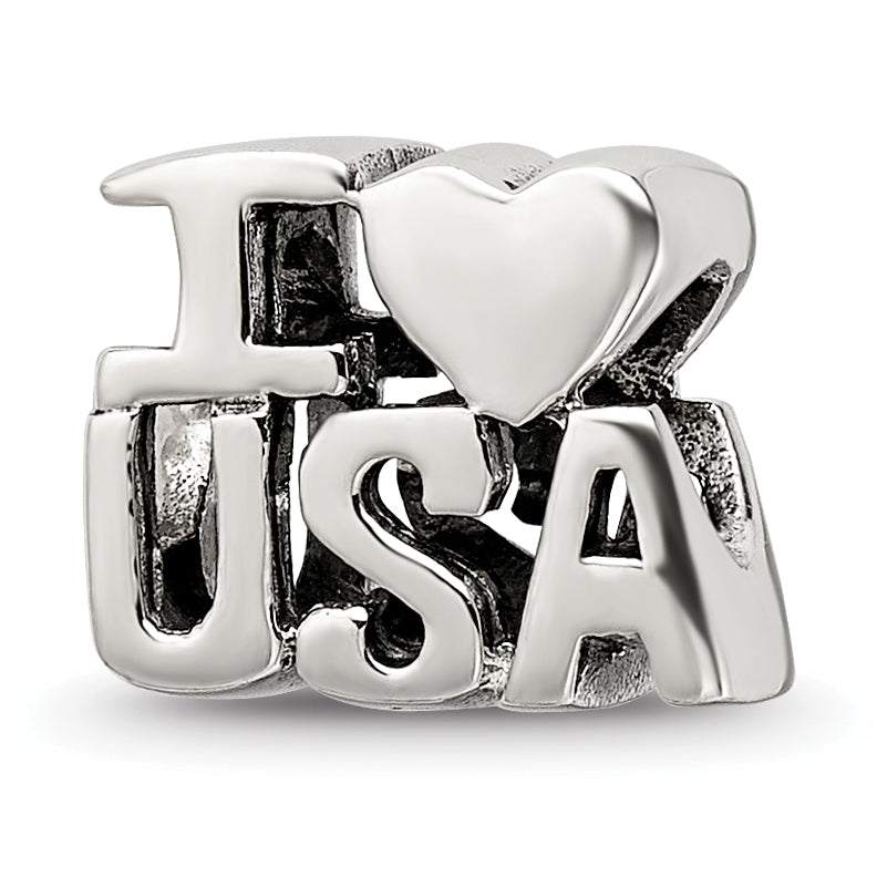 Sterling Silver Reflections I HEART USA Bead